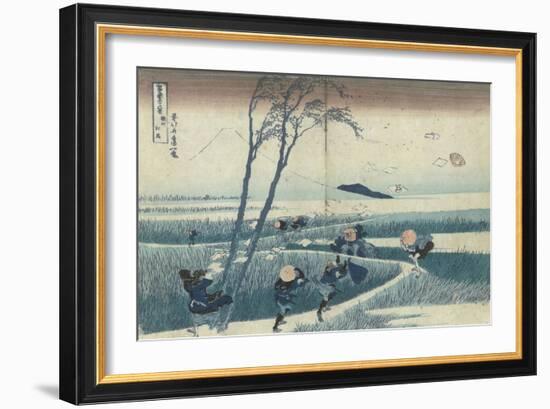 A Sudden Gust of Wind-Katsushika Hokusai-Framed Giclee Print