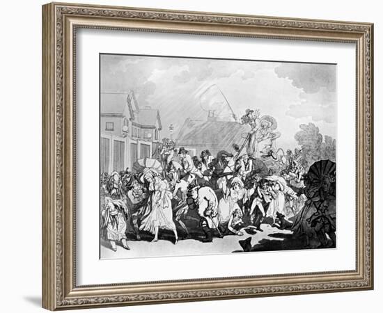 A Sudden Squall in Hyde Park, C1791-Thomas Rowlandson-Framed Giclee Print