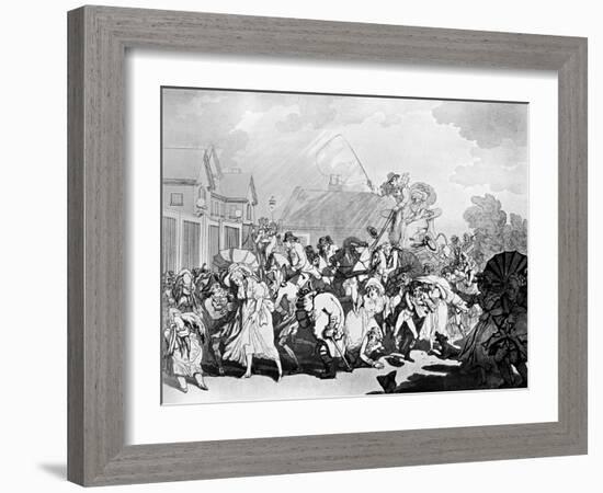 A Sudden Squall in Hyde Park, C1791-Thomas Rowlandson-Framed Giclee Print