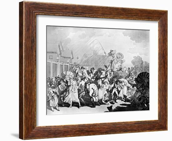 A Sudden Squall in Hyde Park, C1791-Thomas Rowlandson-Framed Giclee Print