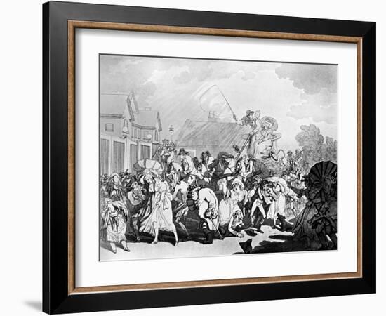 A Sudden Squall in Hyde Park, C1791-Thomas Rowlandson-Framed Giclee Print