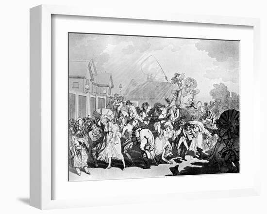 A Sudden Squall in Hyde Park, C1791-Thomas Rowlandson-Framed Giclee Print