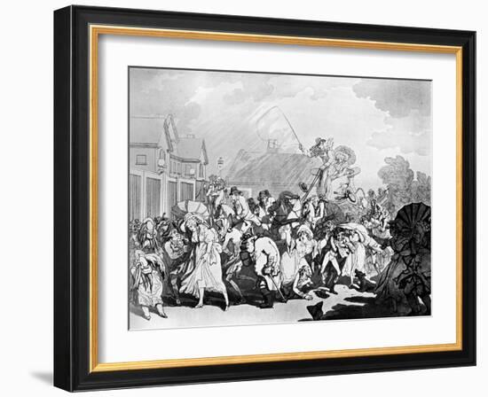 A Sudden Squall in Hyde Park, C1791-Thomas Rowlandson-Framed Giclee Print