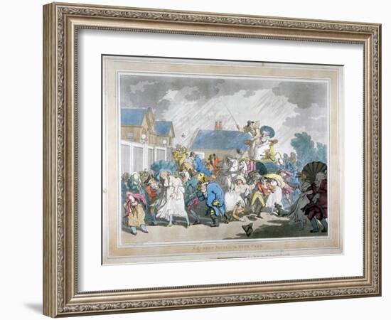 A Sudden Squall in Hyde Park, London, 1791-Thomas Rowlandson-Framed Giclee Print