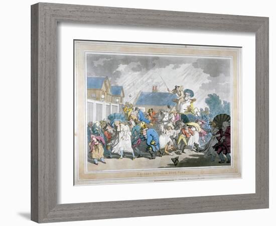A Sudden Squall in Hyde Park, London, 1791-Thomas Rowlandson-Framed Giclee Print