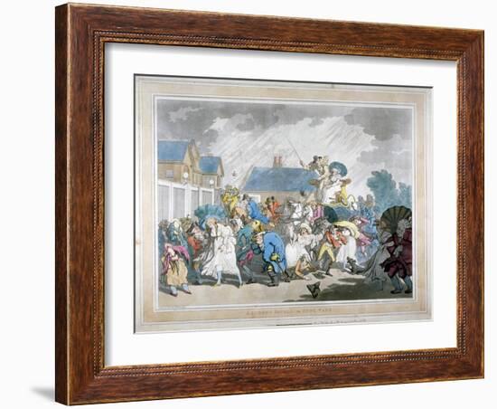 A Sudden Squall in Hyde Park, London, 1791-Thomas Rowlandson-Framed Giclee Print