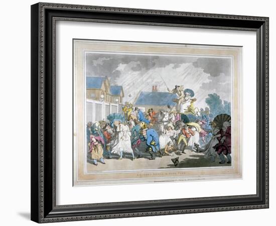 A Sudden Squall in Hyde Park, London, 1791-Thomas Rowlandson-Framed Giclee Print