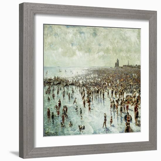 A Summer Afternoon at Coney Island, 1934 (Oil on Canvas)-Harry Herman Roseland-Framed Giclee Print