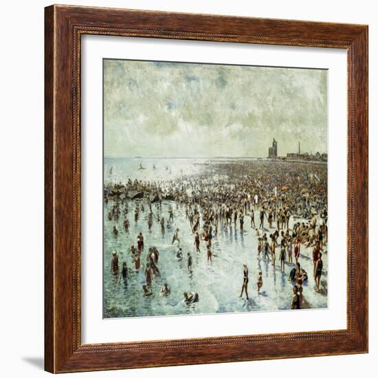 A Summer Afternoon at Coney Island, 1934 (Oil on Canvas)-Harry Herman Roseland-Framed Giclee Print