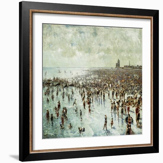 A Summer Afternoon at Coney Island, 1934 (Oil on Canvas)-Harry Herman Roseland-Framed Giclee Print