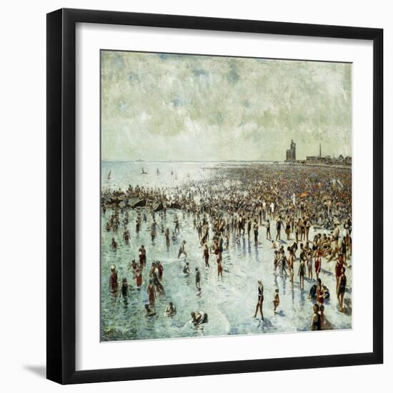 A Summer Afternoon at Coney Island, 1934 (Oil on Canvas)-Harry Herman Roseland-Framed Giclee Print