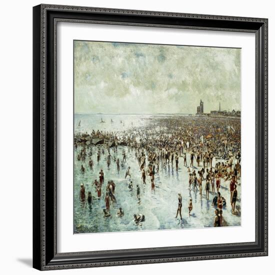 A Summer Afternoon at Coney Island, 1934 (Oil on Canvas)-Harry Herman Roseland-Framed Giclee Print