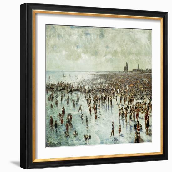 A Summer Afternoon at Coney Island, 1934 (Oil on Canvas)-Harry Herman Roseland-Framed Giclee Print