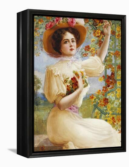 A Summer Beauty, 1909-Emile Vernon-Framed Premier Image Canvas