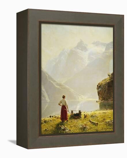 A Summer Day on a Norwegian Fjord-Dahl Hans-Framed Premier Image Canvas