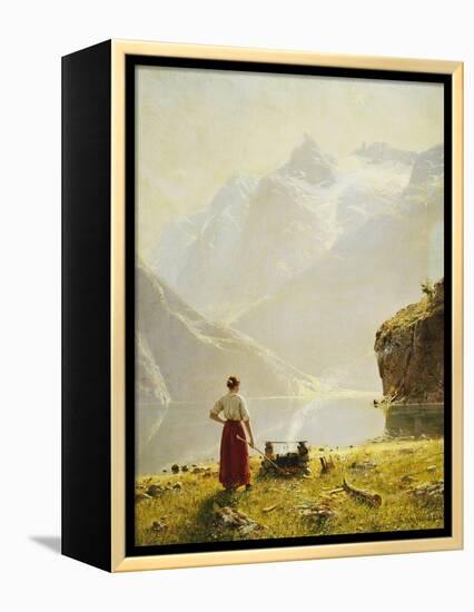 A Summer Day on a Norwegian Fjord-Dahl Hans-Framed Premier Image Canvas