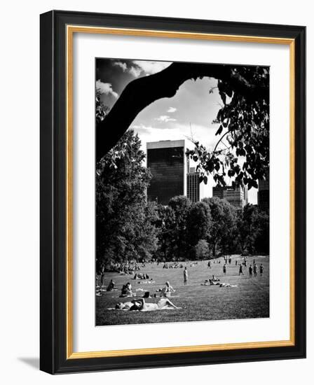 A Summer in Central Park, Manhattan, New York City, Black and White Photography-Philippe Hugonnard-Framed Photographic Print