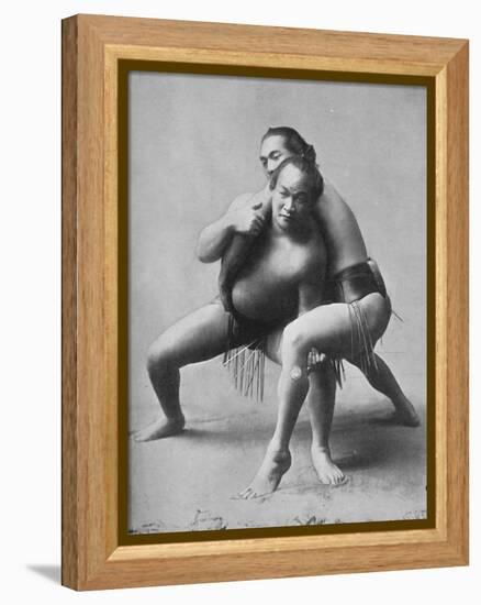 A sumo wrestling bout between a pair of Japanese professionals, 1902-Unknown-Framed Premier Image Canvas