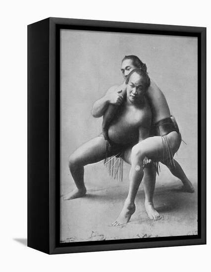 A sumo wrestling bout between a pair of Japanese professionals, 1902-Unknown-Framed Premier Image Canvas