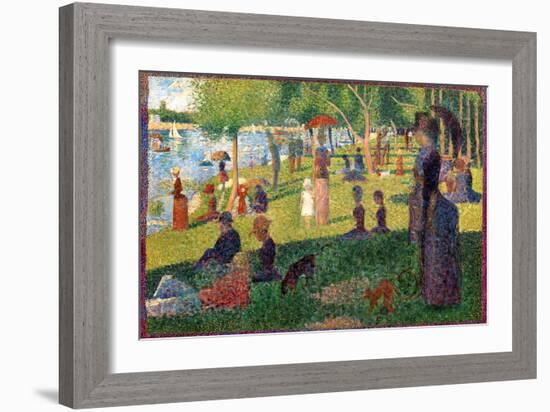 A Sunday on La Grande Jatte-Georges Seurat-Framed Art Print