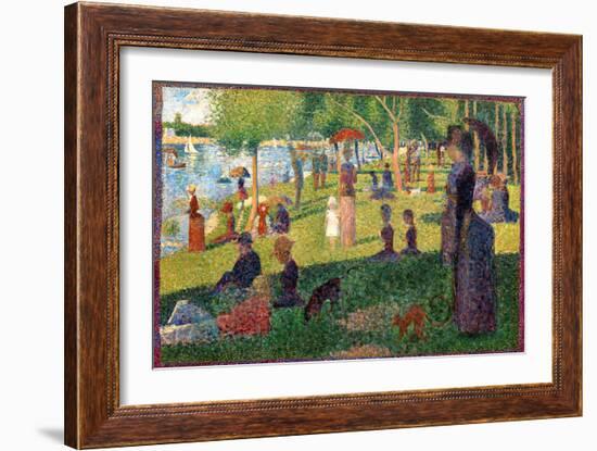 A Sunday on La Grande Jatte-Georges Seurat-Framed Art Print