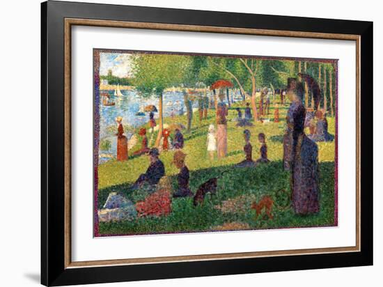 A Sunday on La Grande Jatte-Georges Seurat-Framed Art Print