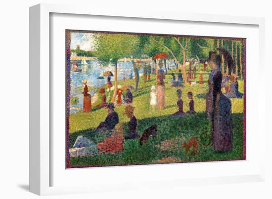 A Sunday on La Grande Jatte-Georges Seurat-Framed Art Print