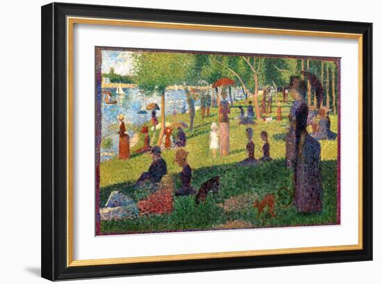 A Sunday on La Grande Jatte-Georges Seurat-Framed Art Print