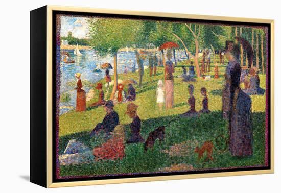 A Sunday on La Grande Jatte-Georges Seurat-Framed Stretched Canvas