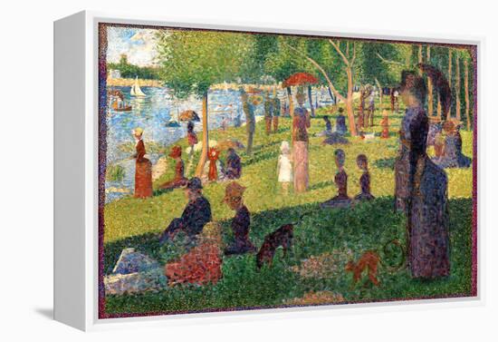 A Sunday on La Grande Jatte-Georges Seurat-Framed Stretched Canvas