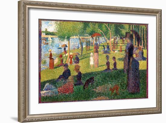 A Sunday on La Grande Jatte-Georges Seurat-Framed Art Print