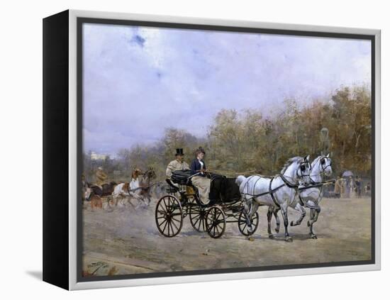 A Sunday Pleasure Outing in the Park-Ottokar Walter-Framed Premier Image Canvas