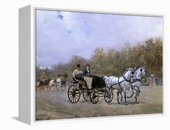 A Sunday Pleasure Outing in the Park-Ottokar Walter-Framed Premier Image Canvas