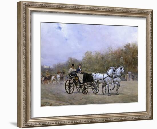 A Sunday Pleasure Outing in the Park-Ottokar Walter-Framed Giclee Print