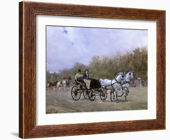 A Sunday Pleasure Outing in the Park-Ottokar Walter-Framed Giclee Print