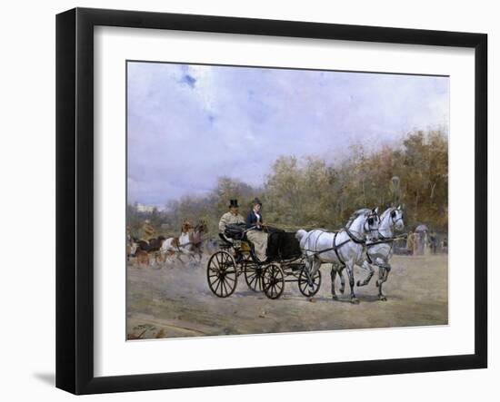 A Sunday Pleasure Outing in the Park-Ottokar Walter-Framed Giclee Print