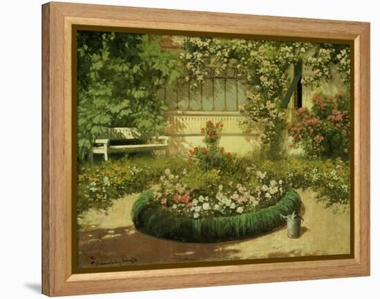 A Sunlit Flower Garden-Laszlo Neogrady-Framed Premier Image Canvas