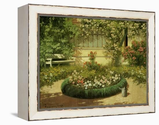 A Sunlit Flower Garden-Laszlo Neogrady-Framed Premier Image Canvas