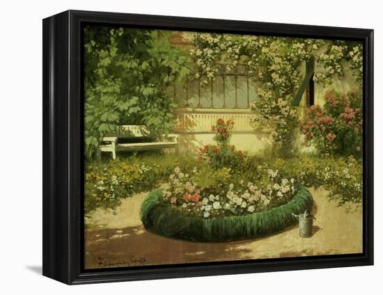 A Sunlit Flower Garden-Laszlo Neogrady-Framed Premier Image Canvas