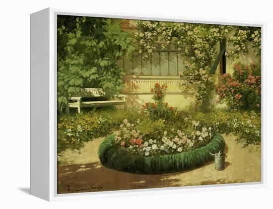 A Sunlit Flower Garden-Laszlo Neogrady-Framed Premier Image Canvas