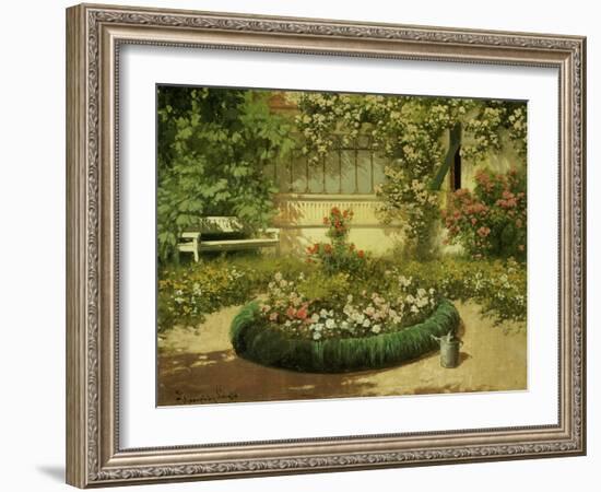 A Sunlit Flower Garden-Laszlo Neogrady-Framed Giclee Print