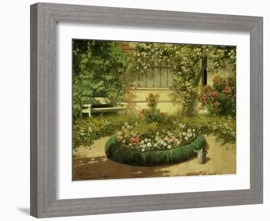 A Sunlit Flower Garden-Laszlo Neogrady-Framed Giclee Print