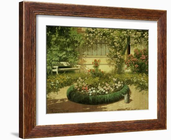 A Sunlit Flower Garden-Laszlo Neogrady-Framed Giclee Print