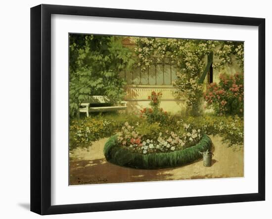 A Sunlit Flower Garden-Laszlo Neogrady-Framed Giclee Print