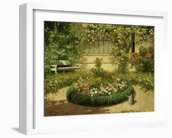 A Sunlit Flower Garden-Laszlo Neogrady-Framed Giclee Print