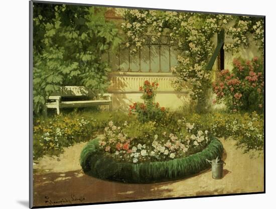 A Sunlit Flower Garden-Laszlo Neogrady-Mounted Giclee Print