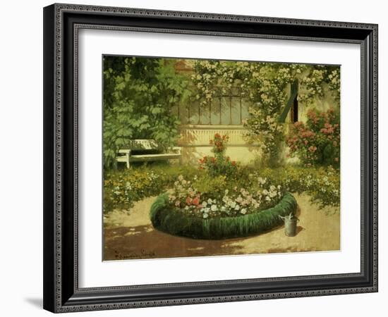 A Sunlit Flower Garden-Laszlo Neogrady-Framed Giclee Print