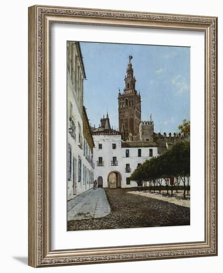 A Sunlit Square, Seville-Enrique Roldan-Framed Giclee Print