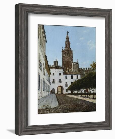 A Sunlit Square, Seville-Enrique Roldan-Framed Giclee Print