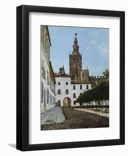 A Sunlit Square, Seville-Enrique Roldan-Framed Giclee Print